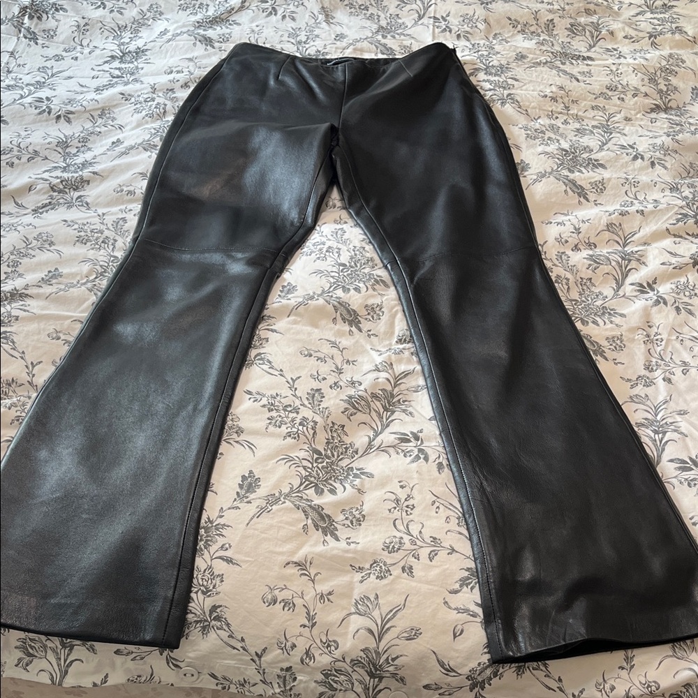 Moda International leather Sleek Black Flare/Bootcut Pants